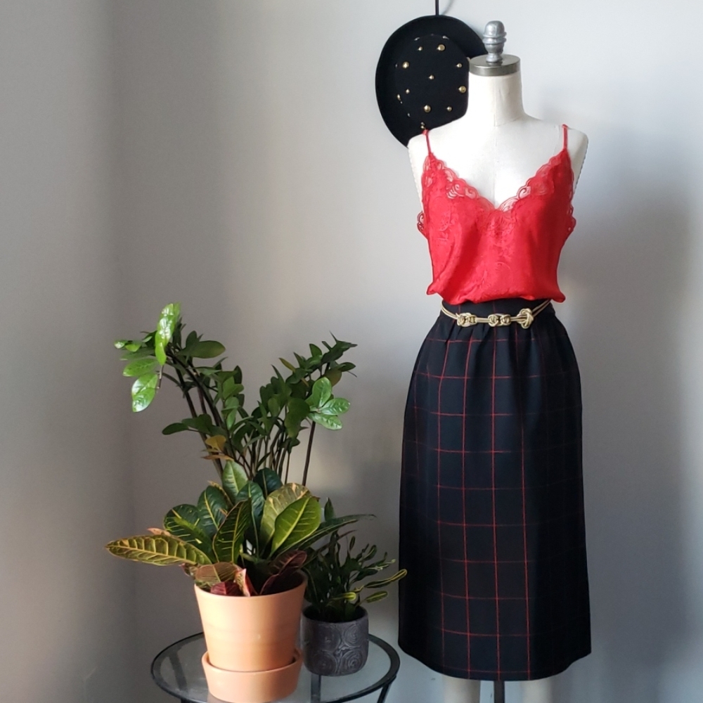 Vintage Pendleton Large Check Plaid Skirt